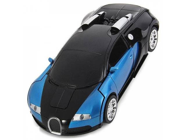Машинка трансформер Bugatti Robot Car Size 1:12 Синяя SKL118-279020