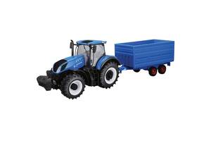 Модель серии Bburago Farm Трактор New Holland с прицепом Blue OL32842