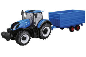 Модель серии Bburago Farm Трактор New Holland с прицепом Blue OL32842