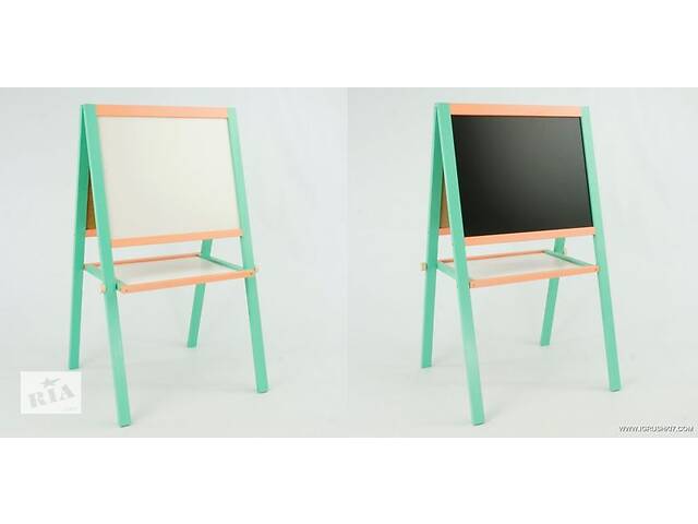 Мольберт детский двухсторонний​​​​​​​ магнитный 'ИГРУША' Light green/Orange (47992)