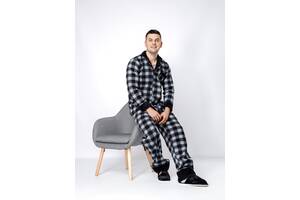 Мужская пижама M черный Lindros ЦБ-00234330