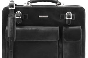 Мужской кожаный портфель 2 отделения Tuscany Leather Venezia TL141268 Черный