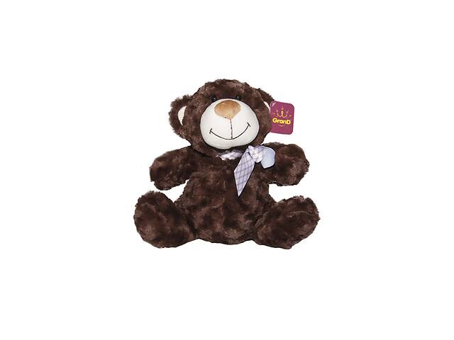 Мягкая детская игрушка медведь коричневый с бантом 25 см Grand DD651985