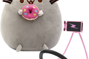Мягкая игрушка 2Life Пушин кэт с Пончиком 23х25 см Серый и Держатель для телефона lazy bracket Pink (v-11552)