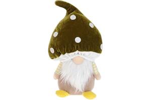 Мягкая игрушка «Гном-гриб» 22см, зеленая шапка