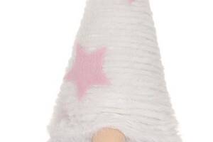 Мягкая игрушка «Гном в белом колпаке» 16х14х35см, белый с розовым
