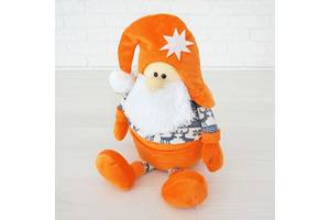 Мягкая игрушка Kidsqo гномик Санта 53см оранжево-серый (KD1771)
