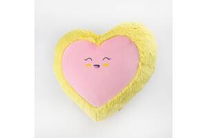 Мягкая игрушка Kidsqo Подушка сердце улыбка 43см Желто-розовая (KD659)