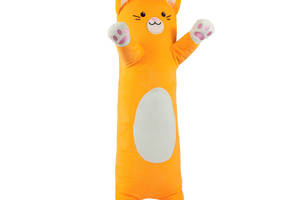 Мягкая игрушка KidsQo валик кот Эклер 60 см Оранжевый (KD731)