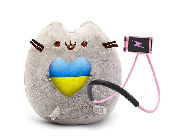 Мягкая игрушка Пушин кэт Pusheen cat с сердцем и держатель для мобильного телефона lazy bracket Pink S&T vol-10572
