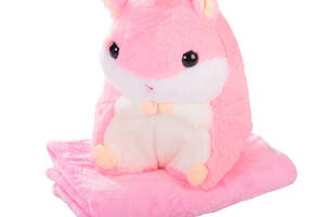 Мягкая игрушка с пледом Bambi Хомяк 120x154 см Розовый (М12102-P)