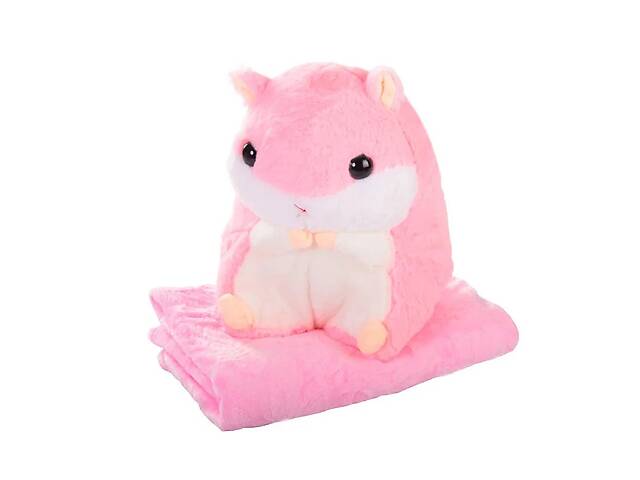 Мягкая игрушка с пледом Bambi Хомяк 120x154 см Розовый (М12102-P)