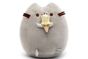 Мягкая игрушка S&T Pusheen cat с мороженым 18 см Gray (vol-68)