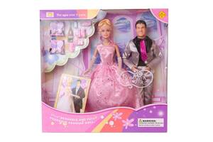 Набір лялька Барбі з нареченим DEFA 20991 з аксесуарами (Рожева)