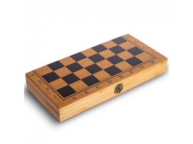Набор 3 в 1 шахматы/шашки/ нарды из бамбука с доской OPT-TOP 34 х 34 см (1756374522)