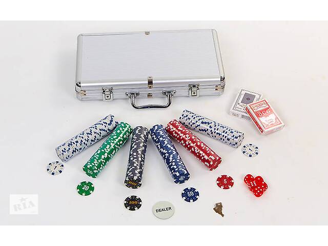 Набор для покера в алюминиевом кейсе SP-Sport IG-2114 на 300 фишек с номиналом