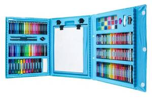 Набор для творчества рисование чемодан юного художника Бертик 40х30 см 208 предметов Синий (208син)