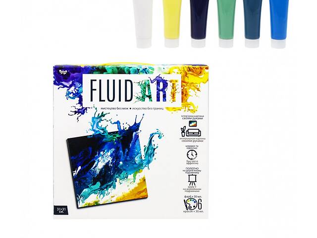 Набор креативного творчества 'Fluid ART' Danko Toys FA-01-01-2-3-4-5 рисование FA-01-02