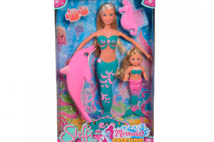 Набор кукольный Steffi и Эви Подруги-русалочки с дельфином и расческой Simba IG-OL185941