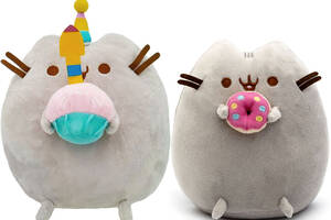 Набор мягких игрушек S&T Pusheen cat с кексом и пончиком 21х25 см Серый (vol-9990)