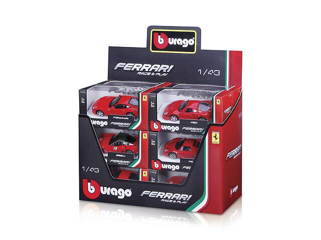 Набор игровой Bburago моделей машинок Ферарри ассорти 1:43 DD112268
