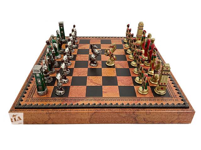 Набір з 3 ігор шахи нарди шашки ITALFAMA Римляни проти варварів 36 х 36 см (1993219MAP)
