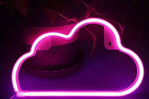 Настенный неоновый светильник ночник Angel Облако розовый