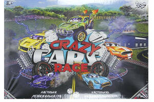 Настільна гра бродилка 'Crazy cars race' Hot Wheels гонки українською мовою, в коробці 2х25х36 см