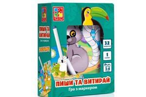 Настільна гра Пиши та витирай 'Зоопарк' Vladi Toys VT5010-20 укр