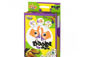 Настільна гра-вікторина карткова 'Doobl Image Dino' українською мовою в коробці 2,5х9х13 см