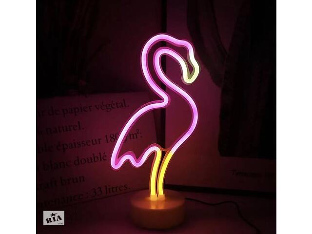 Ночник неоновый лампа светильник SWF Фламинго разноцветный