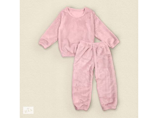 Однотонная теплая пижама Dexter`s из велсофта pudra 110 см розовый (131517568361)