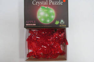 Пазли 3D пластикові, кристалічні 'Яблуко' червоне розвиває дрібну моторику Пазли 45 шт