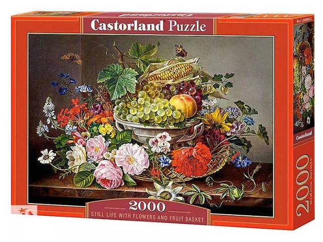 Пазлы Castorland 'Натюрморт с цветами и корзиной с фруктами' 2000 элементов 92 х 68 см C-200658