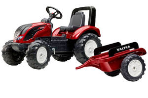 Педальный трактор для детей с прицепом Valtra S4 162 см Falk IG31858