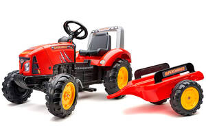 Педальный трактор Supercharger Red с прицепом Falk IG83663