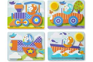 Первые деревянные пазлы 4 в 1 Melissa&Doug 'Транспорт' MD30133