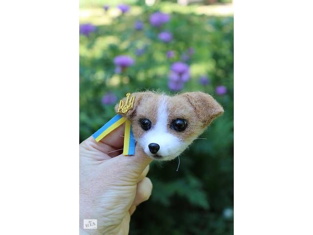Пес Патрон брошка іграшка собака світліше валяна з вовни ручної роботи інтер'єрна песик іграшка валяна з вовни пес