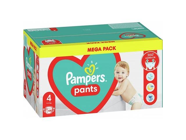 Подгузники-трусики Pampers Pants 4 9-15 кг 108 шт