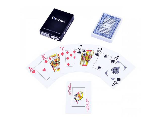 Пластиковые карты покера PlayGame Poker Club IG-6010, 54 шт. (синий)