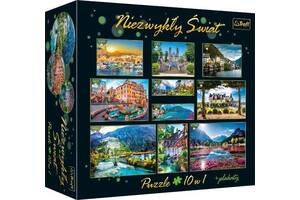 Подарочный набор пазлов Trefl 10в1 'Прекрасный мир' до 1000 пазлов до 68х48 см. 93114