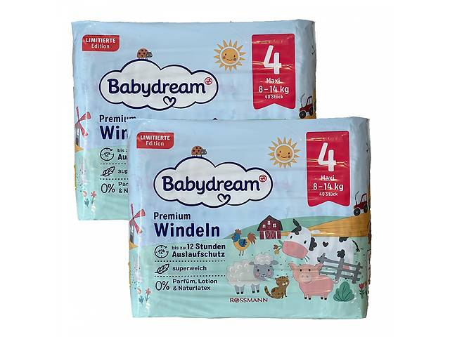 Подгузники Babydream Premium 4 Maxi 8-14 кг 80 шт.