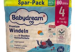 Подгузники Babydream Premium 4 Maxi 8-14 кг 80 шт