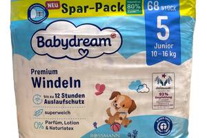 Подгузники Babydream Premium 5 Junior 10-16 кг 68 шт