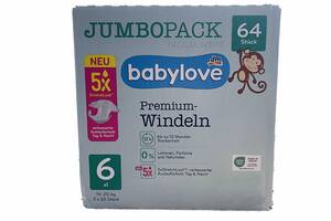 Подгузники Babylove Premium Jumbo Pack 6xl (15-20 кг) 64 шт