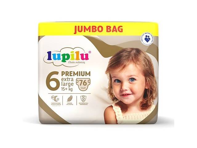 Подгузники Lupilu JUMBO BAG Extra large 6 15+ кг 76 шт