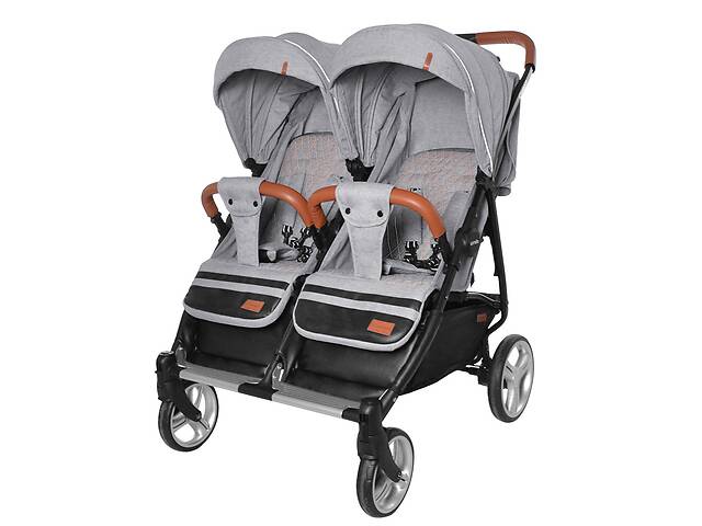 Прогулочная коляска для двойни CARRELLO Connect CRL-5502 Rock Gray в льне