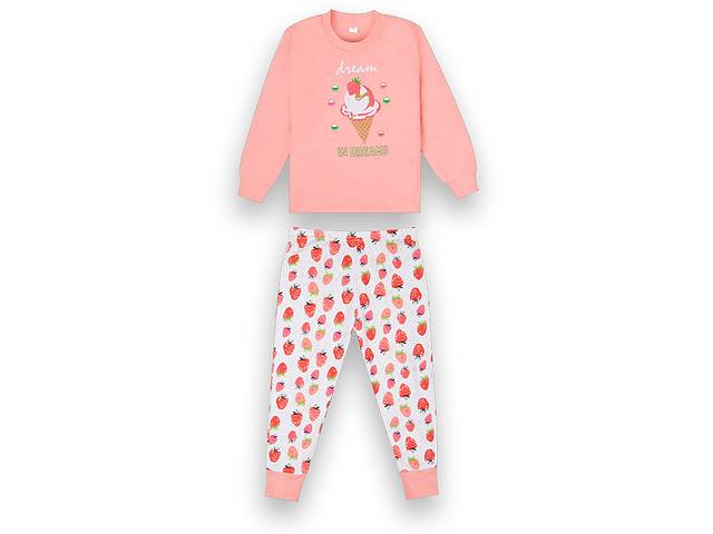 Пижама детская демисезонная хлопковая для девочки GABBI Дрим Персиковый на рост 110 (12901)
