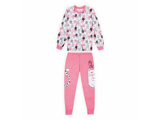 Пижама детская хлопковая для девочки GABBI PGD-21-10 Cat Розовый на рост 122 (12994)