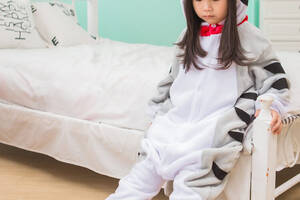 Пижама детская Kigurumba Котик Чи S - рост 105 - 115 см Серо-белый с черным (K0W1-0032-S)